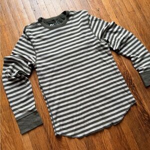 GAP Olive and Cream Striped Tee